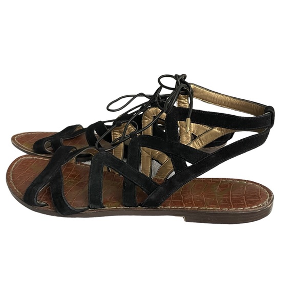 Sam Edelman Gladiator Black Suede Sandals EUC Size 11 - Picture 2 of 13